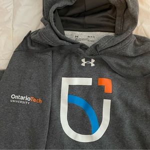 Ontario Tech University Under armour hoodie, charcoal, M